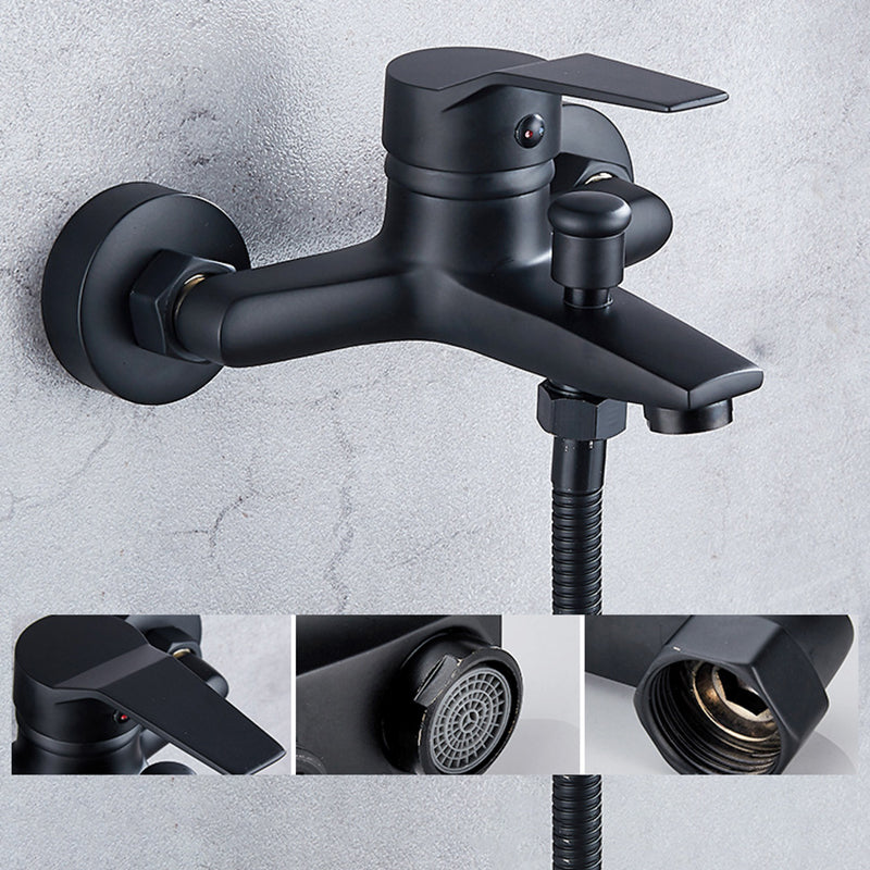 Brass Wall Mounted Shower System Single Hand Shower with Lever Handle
