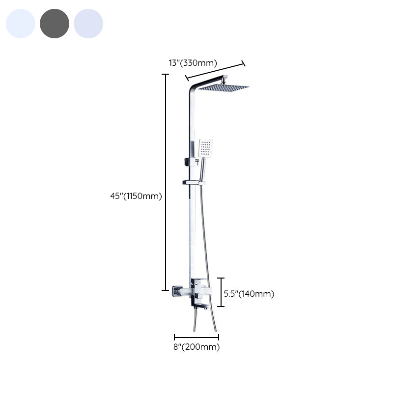 Modern Dual Shower Head Shower System Slide Bar Included Shower Set Wall Mounted