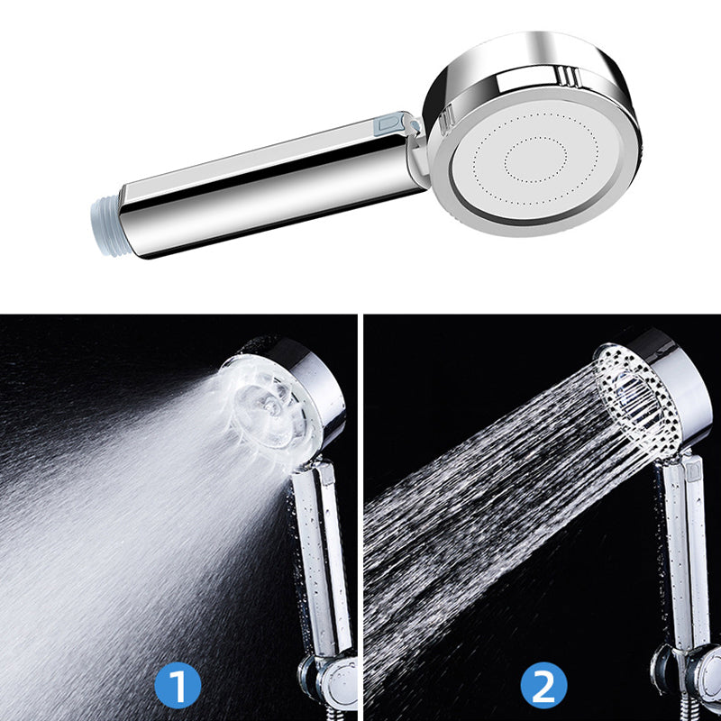 Contemporary Wall Mounted Shower Head Combo Chrome Round Hand Shower