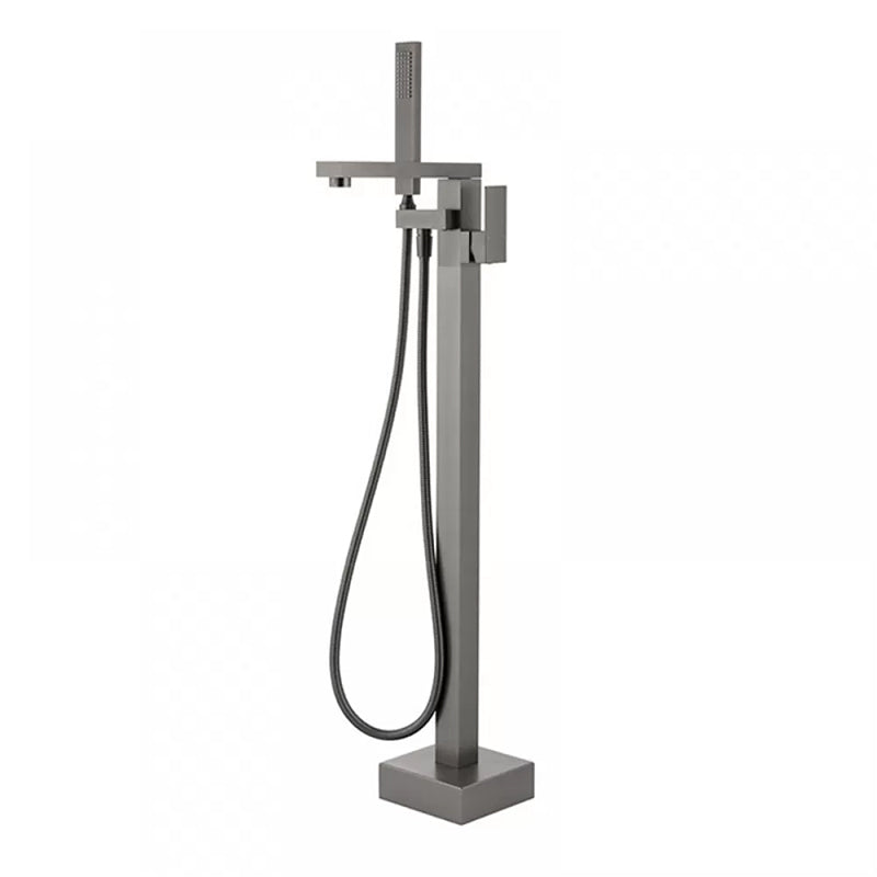Floor Mounted Metal Freestanding Tub Filler Swivel Freestanding Faucet with Hose