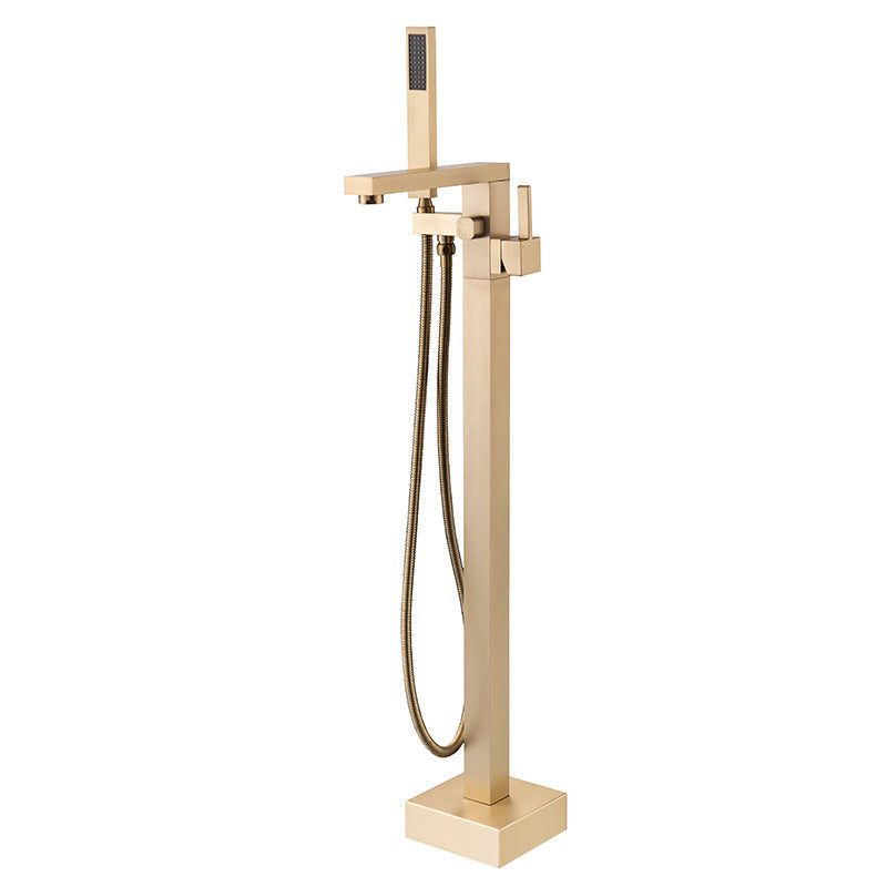 Floor Mounted Metal Freestanding Tub Filler Swivel Freestanding Tub Filler Trim in Gold