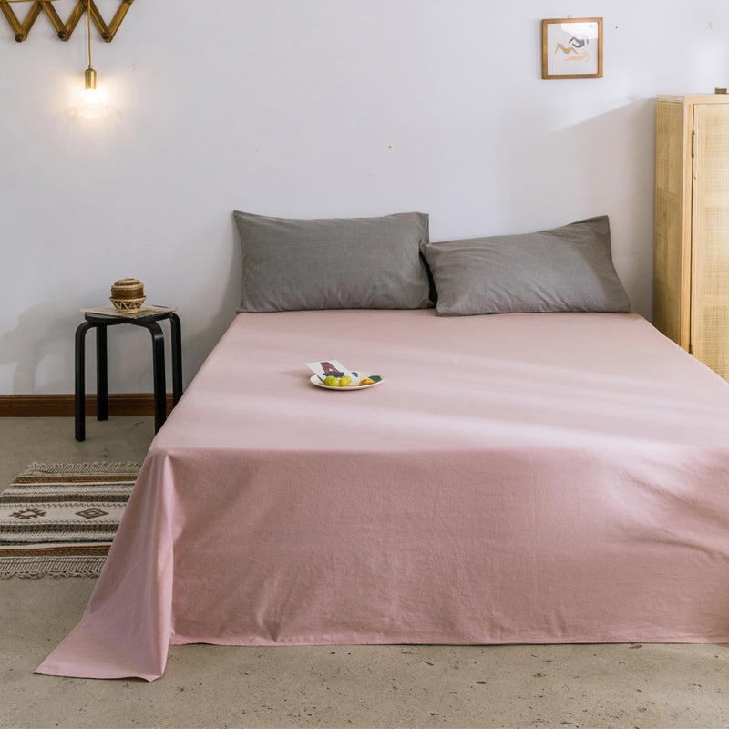 Solid Color Cotton Bed Sheet Home Bedroom Dormitory Simple Bed Sheet