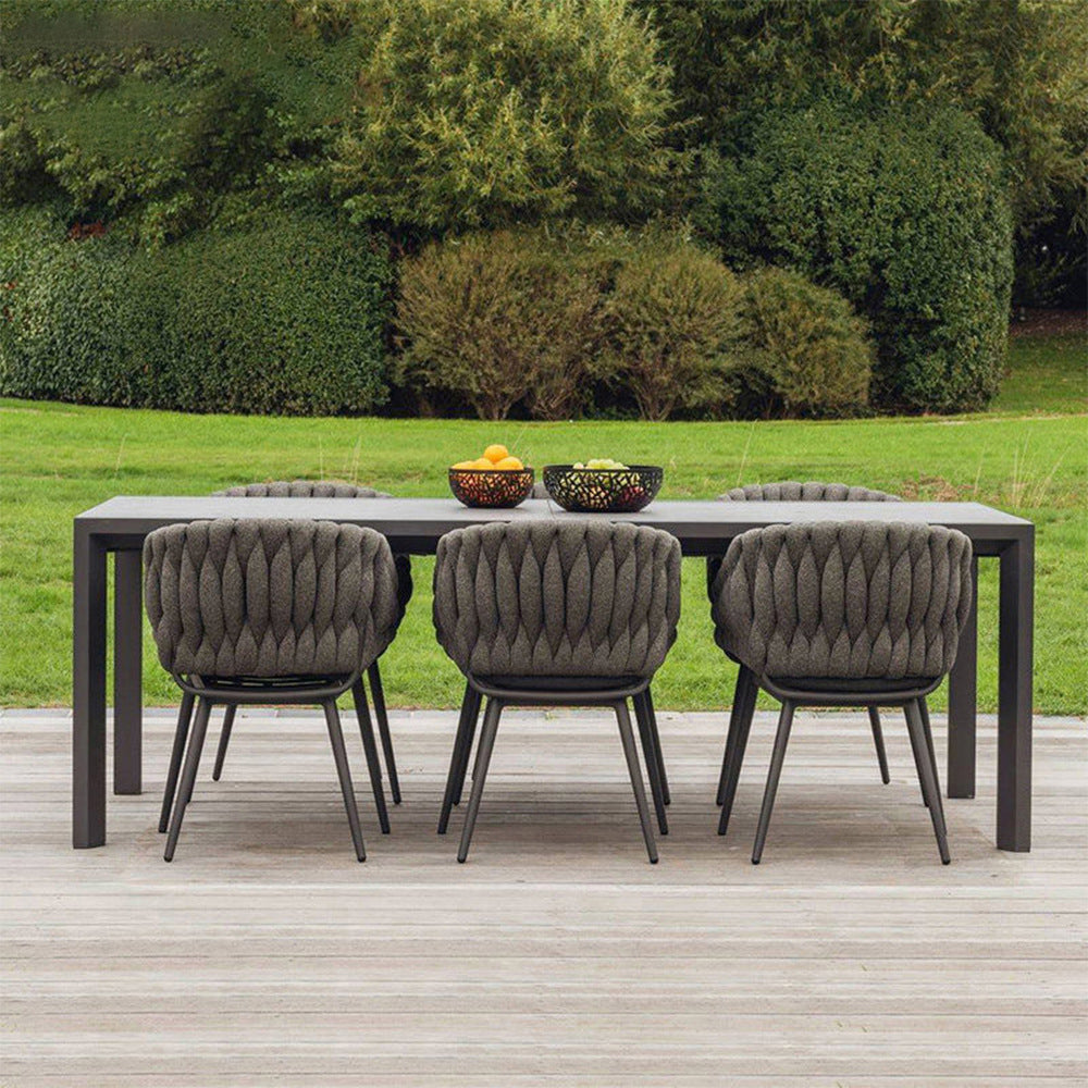 Boho Style 1/2/7 Pieces Dining Set Metal Dining Table Set for Outdoor