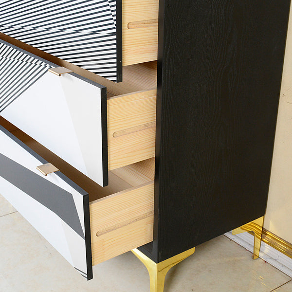 15.6-inch W Solid Wood Storage Chest Classic Glam Dresser with 3/5/6 Drawers