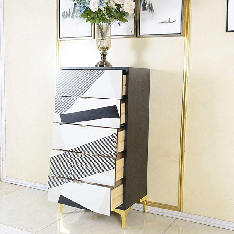 15.6-inch W Solid Wood Storage Chest Classic Glam Dresser with 3/5/6 Drawers