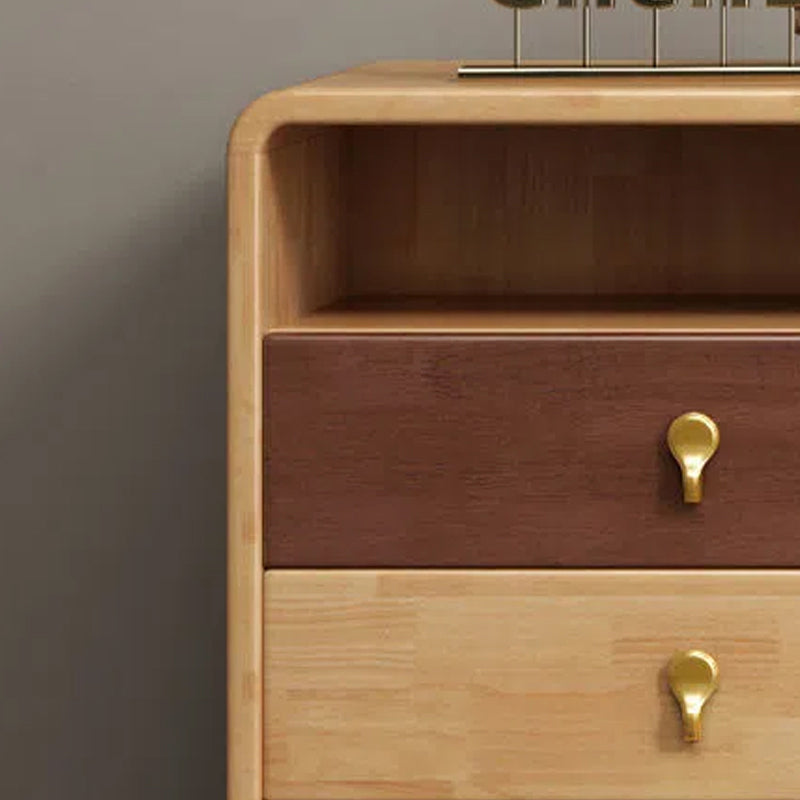 Glam Solid Wood Storage Chest Home Vertical Chest with Drawers