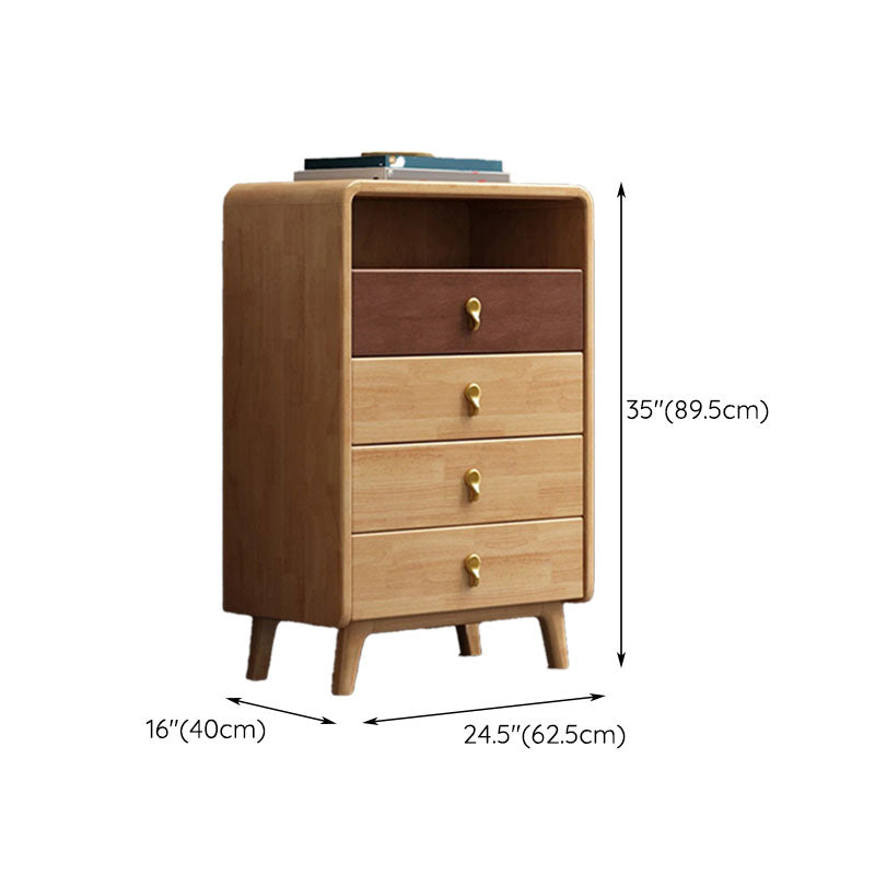 Glam Solid Wood Storage Chest Home Vertical Chest with Drawers