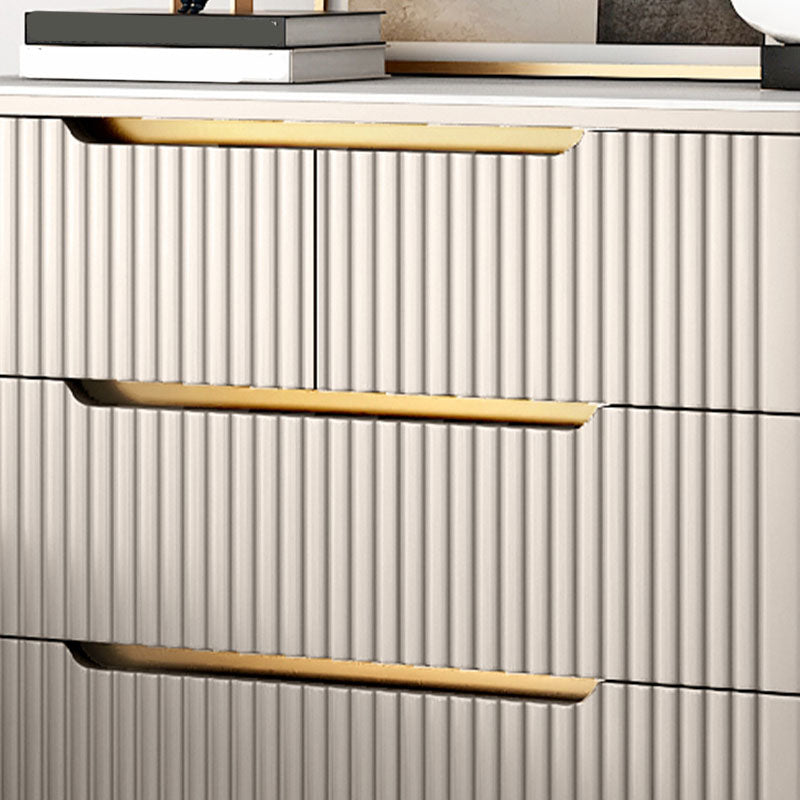 Glam Vertical Stone Storage Chest Bedroom White Chest with Drawers