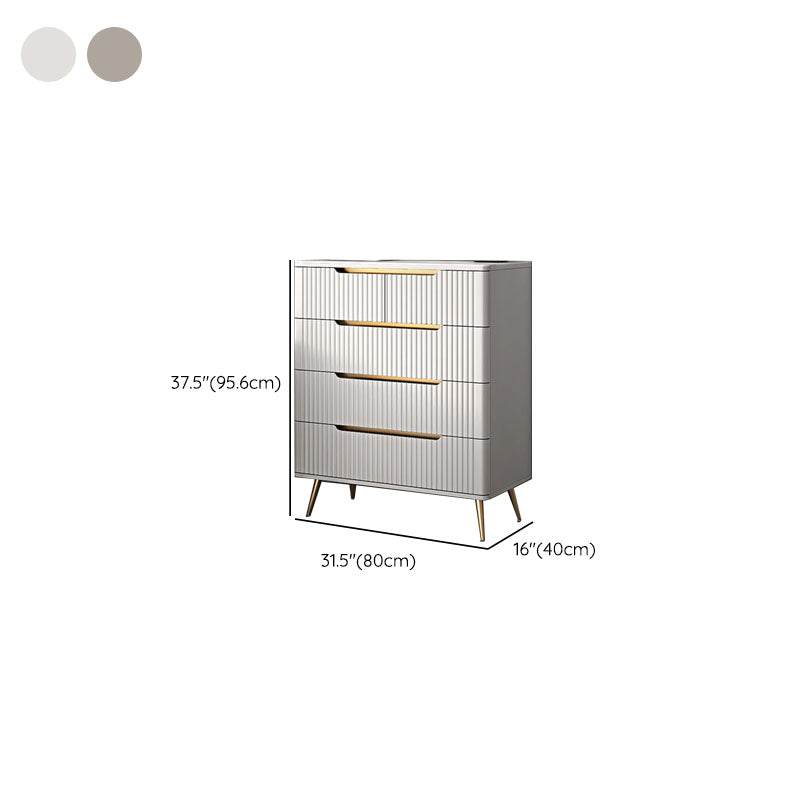Glam Vertical Stone Storage Chest Bedroom White Chest with Drawers
