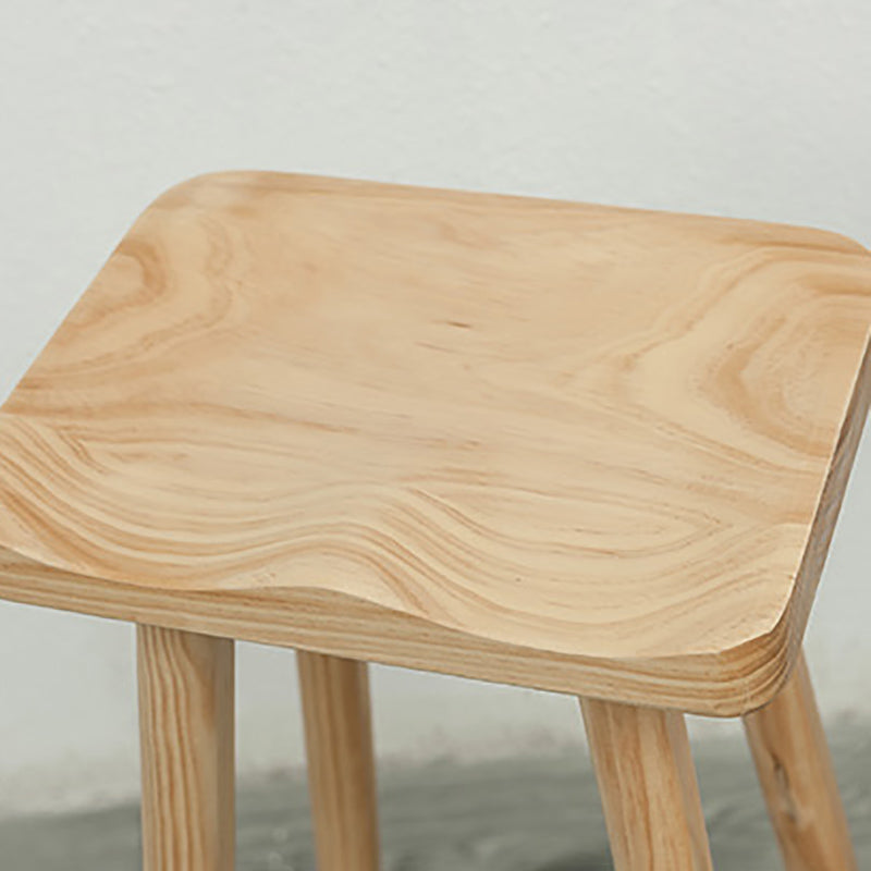Industrial Solid Wood Counter Stool Armless Bar Stool for Living Room