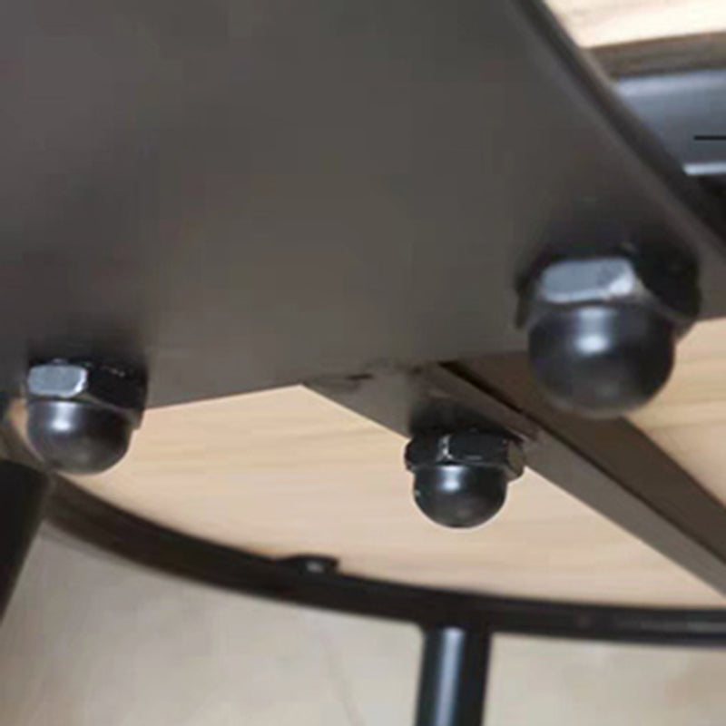 Modern Backrest Armless Counter Stool Iron Bar Stool with Leather Cushion for Dining Room