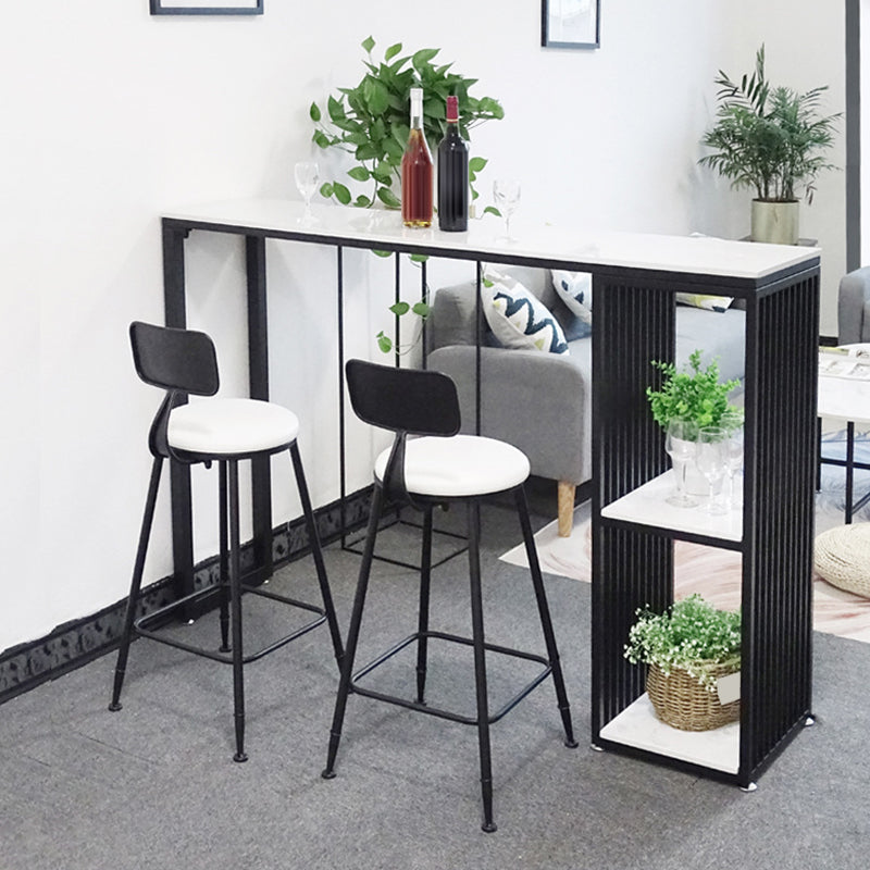 Contemporary Backrest Bar Stools Metal Barstool with Footrest