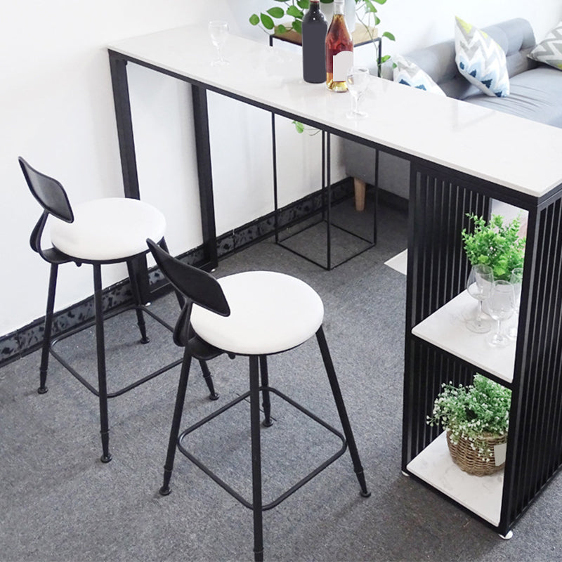 Contemporary Backrest Bar Stools Metal Barstool with Footrest