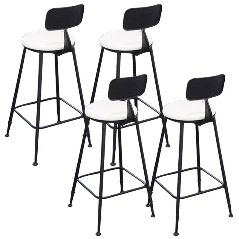 Contemporary Backrest Bar Stools Metal Barstool with Footrest