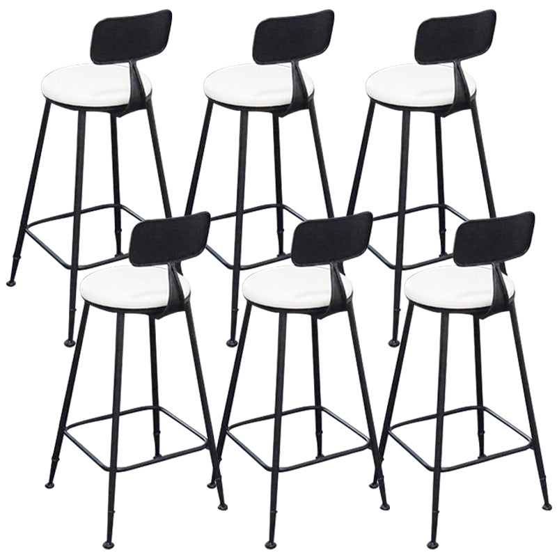 Contemporary Backrest Bar Stools Metal Barstool with Footrest