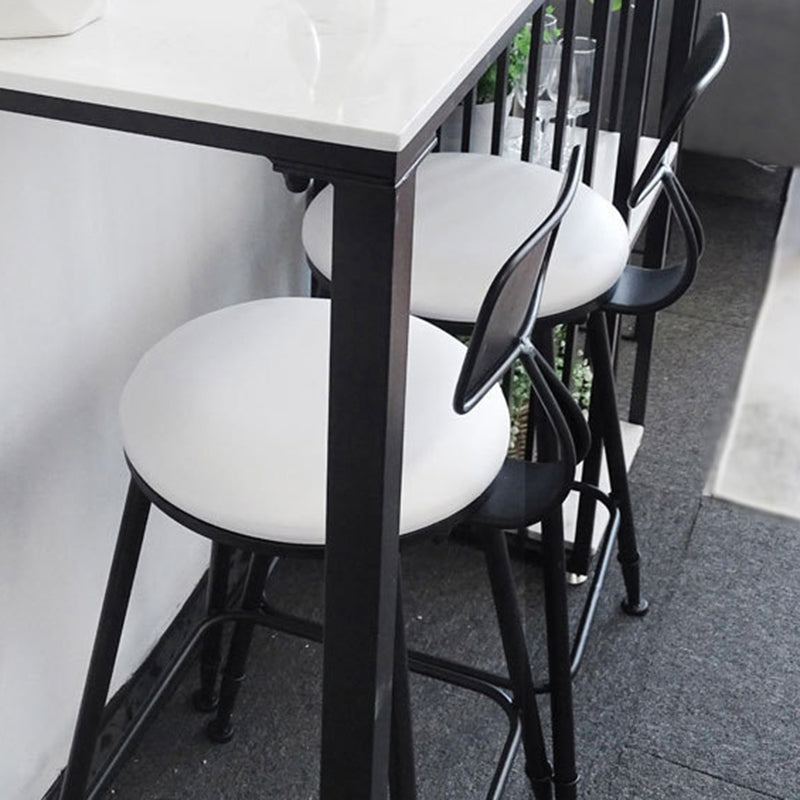 Contemporary Backrest Bar Stools Metal Barstool with Footrest