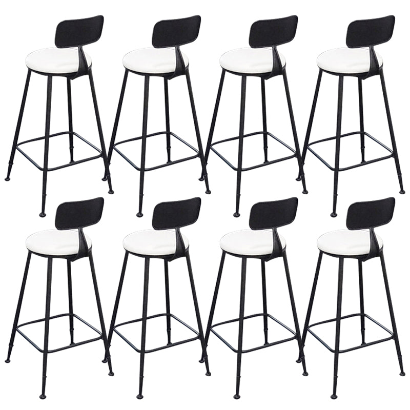 Contemporary Backrest Bar Stools Metal Barstool with Footrest