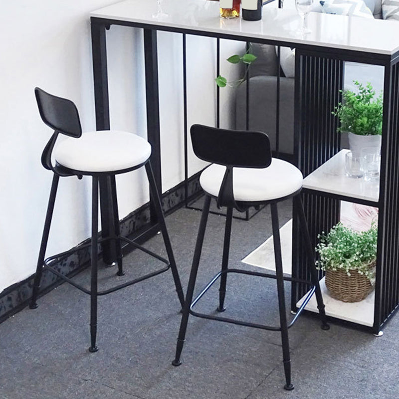 Contemporary Backrest Bar Stools Metal Barstool with Footrest