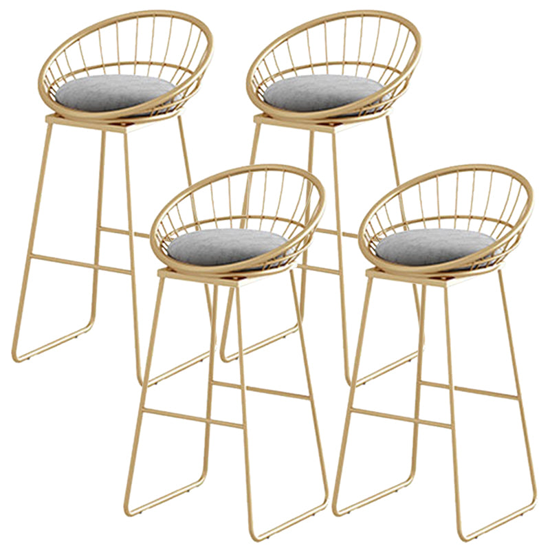 Contemporary Backrest Bar Stools Metal Barstool with Footrest