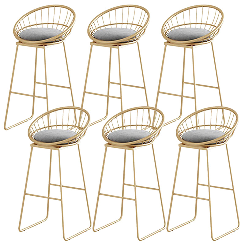 Contemporary Backrest Bar Stools Metal Barstool with Footrest
