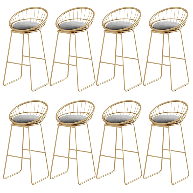 Contemporary Backrest Bar Stools Metal Barstool with Footrest
