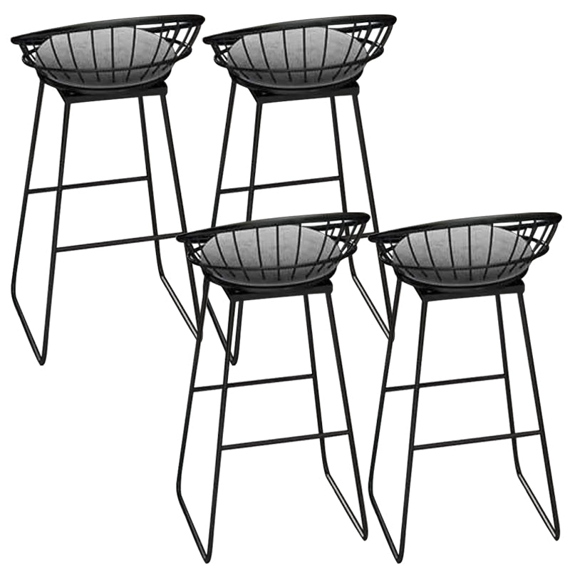 Contemporary Backrest Bar Stools Metal Barstool with Footrest