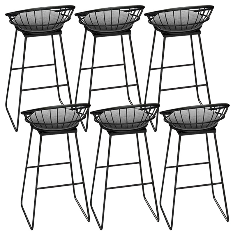 Contemporary Backrest Bar Stools Metal Barstool with Footrest