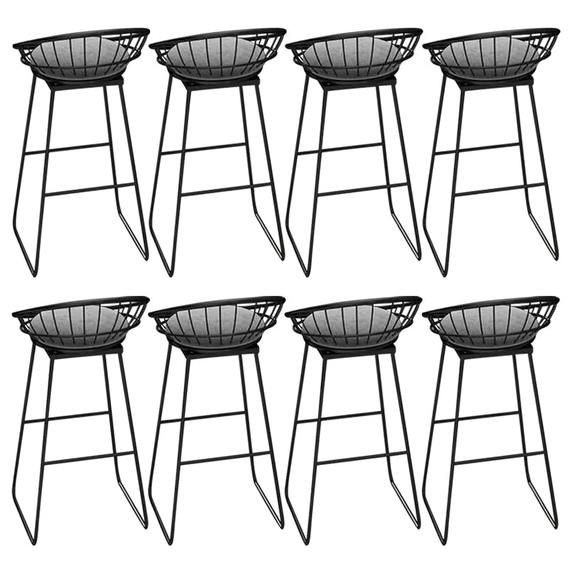 Contemporary Backrest Bar Stools Metal Barstool with Footrest