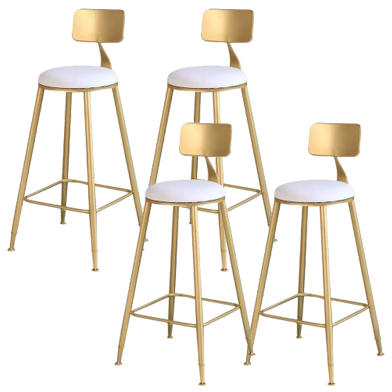 Contemporary Backrest Bar Stools Metal Barstool with Footrest