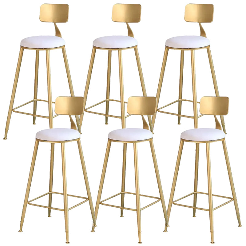 Contemporary Backrest Bar Stools Metal Barstool with Footrest