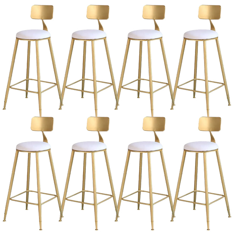 Contemporary Backrest Bar Stools Metal Barstool with Footrest