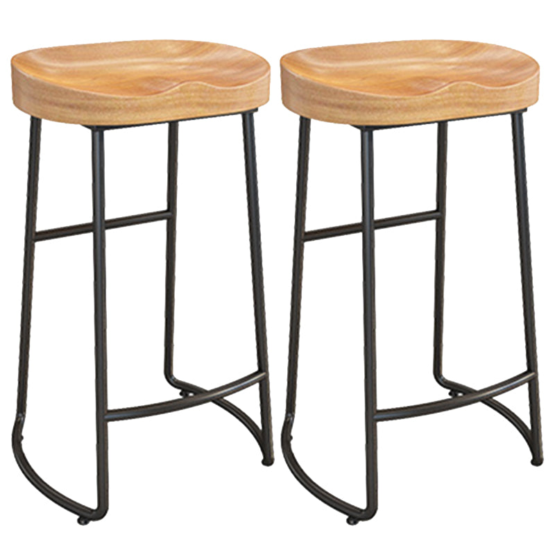 Solid Wood Dining Stool Contemporary Bar Stools with Footrest