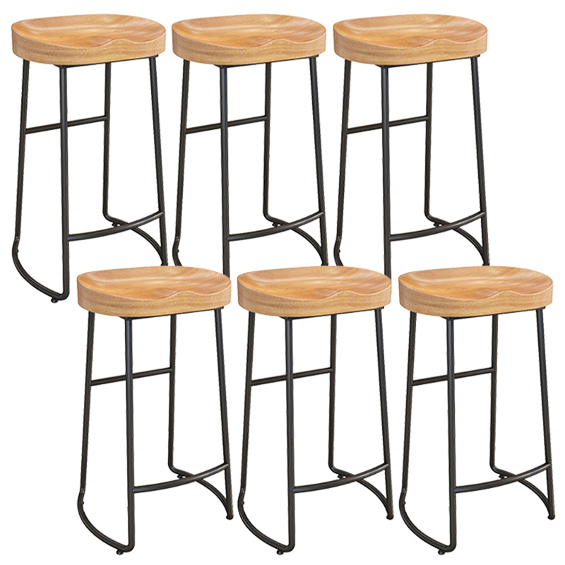 Solid Wood Dining Stool Contemporary Bar Stools with Footrest