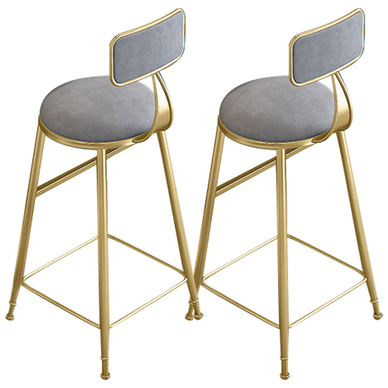Glam Round Bar Stools Armless Backrest Dining Stools with Cushion