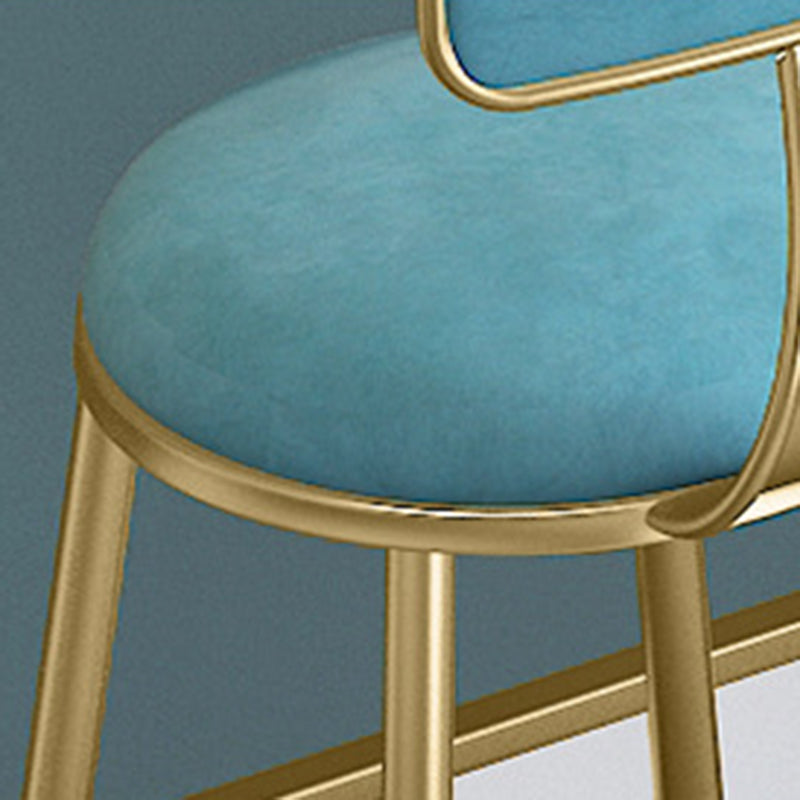 Glam Round Bar Stools Armless Backrest Dining Stools with Cushion