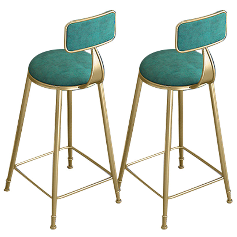 Glam Round Bar Stools Armless Backrest Dining Stools with Cushion