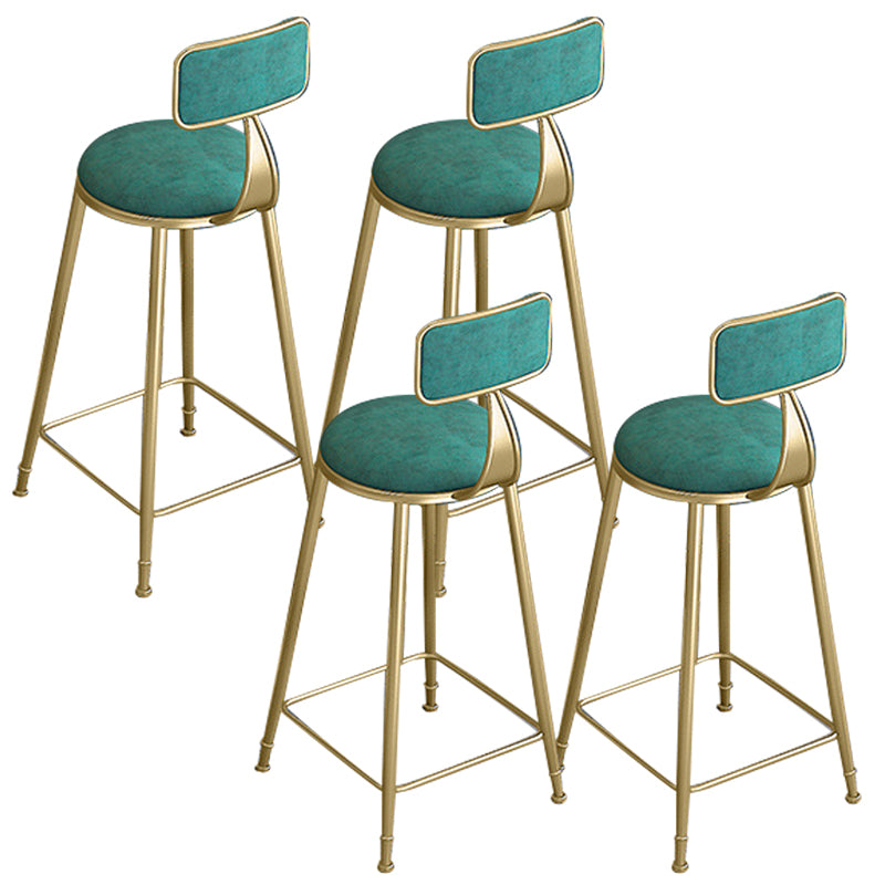 Glam Round Bar Stools Armless Backrest Dining Stools with Cushion