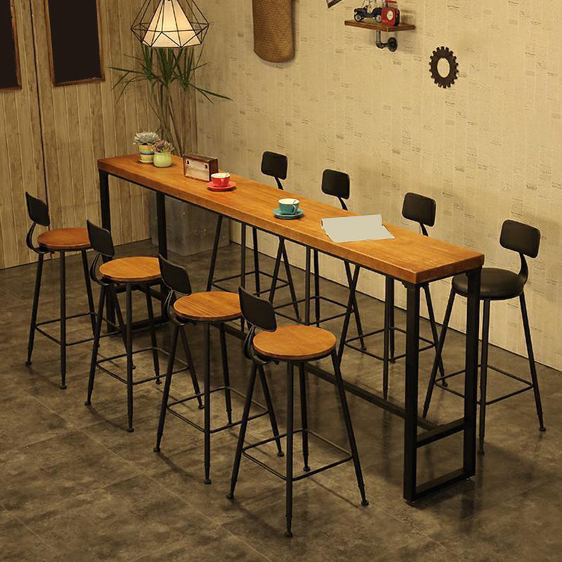 Industrial Backrest Bar Stools Metal Barstool with Metal Legs