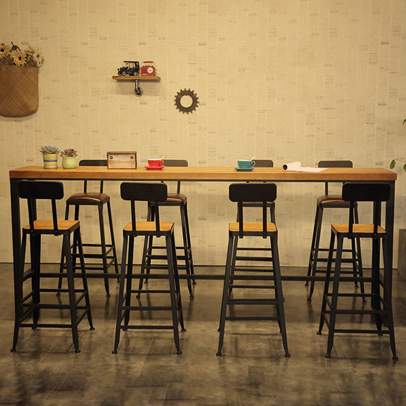 Industrial Backrest Bar Stools Metal Barstool with Metal Legs