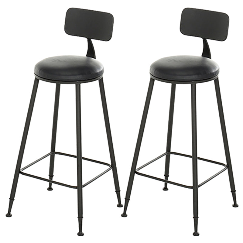 Industrial Backrest Bar Stools Metal Barstool with Metal Legs