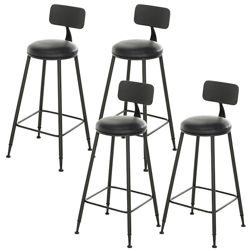 Industrial Backrest Bar Stools Metal Barstool with Metal Legs