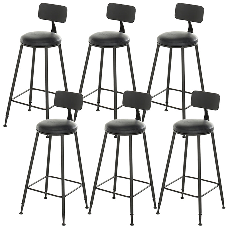 Industrial Backrest Bar Stools Metal Barstool with Metal Legs