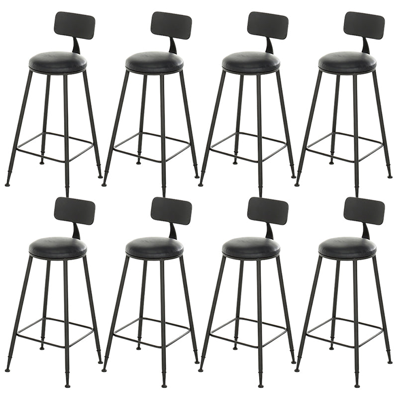 Industrial Backrest Bar Stools Metal Barstool with Metal Legs