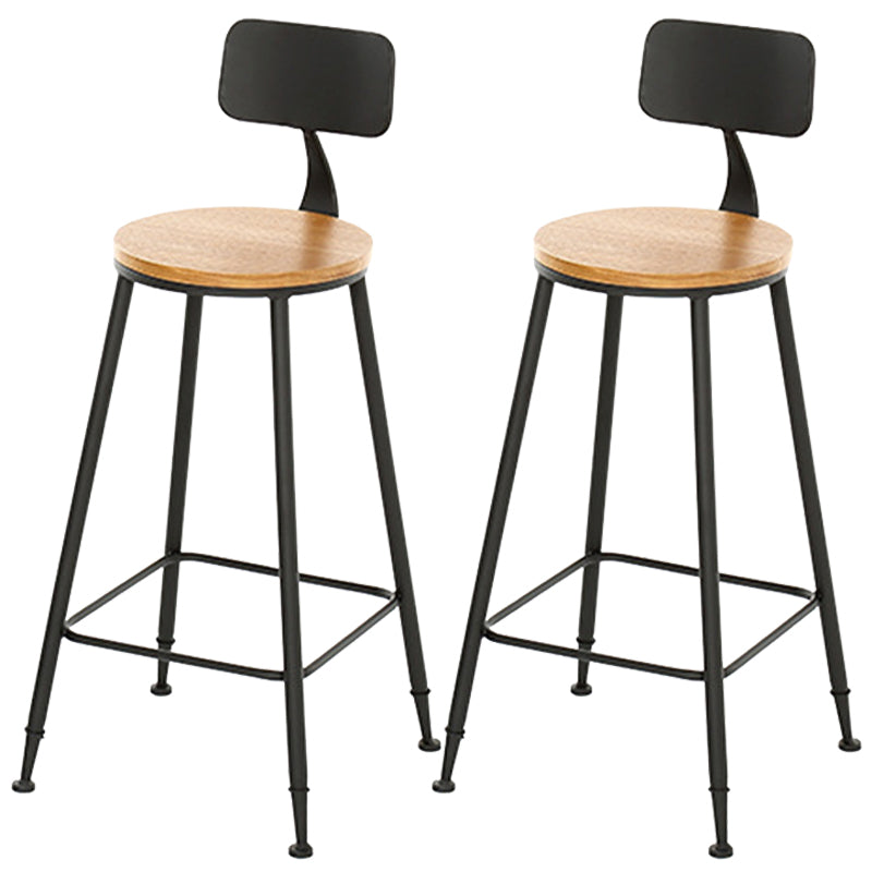 Industrial Backrest Bar Stools Metal Barstool with Metal Legs