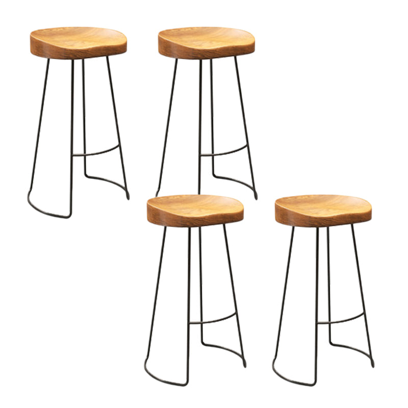 Contemporary Dining Stools Backless Bar Stools with Footrest