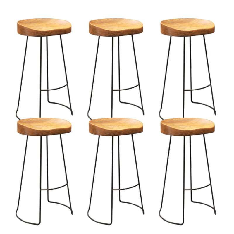 Contemporary Dining Stools Backless Bar Stools with Footrest