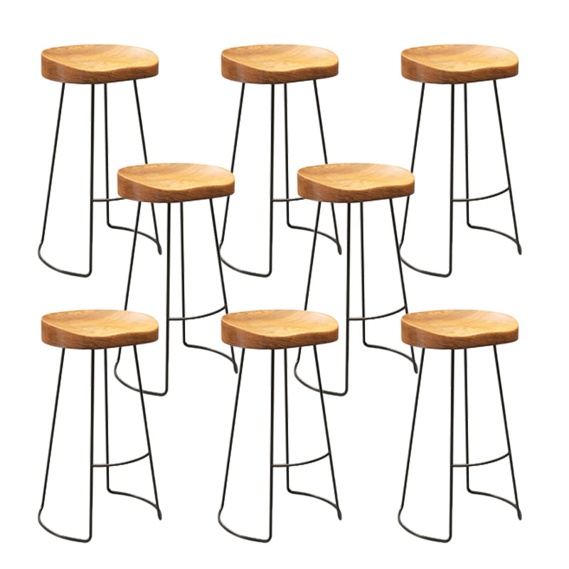 Contemporary Dining Stools Backless Bar Stools with Footrest