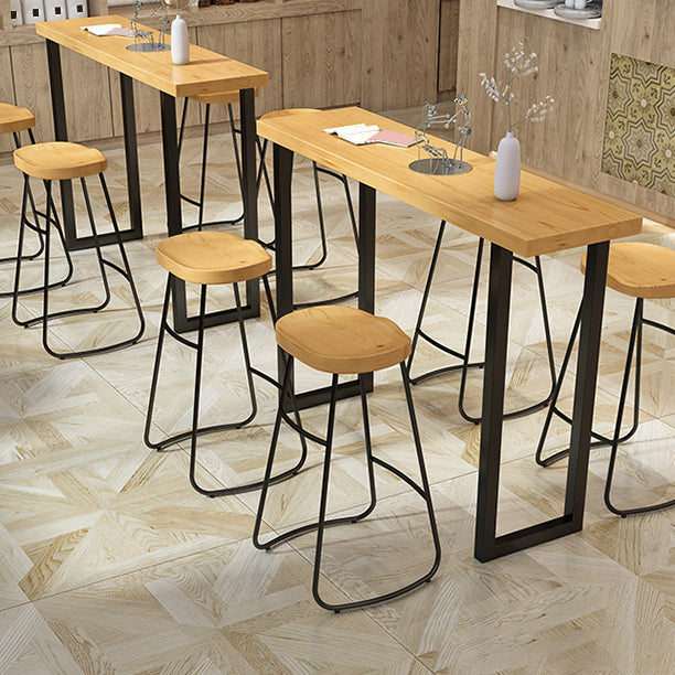 Contemporary Dining Stools Backless Bar Stools with Footrest