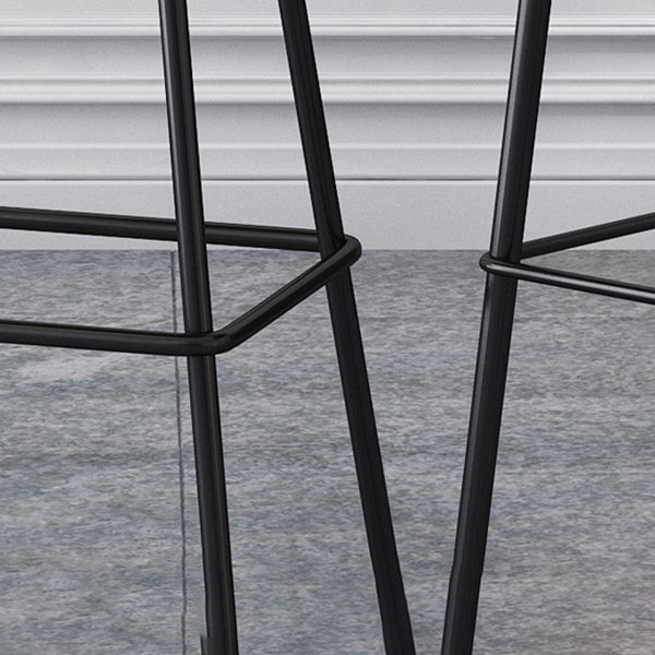 Contemporary Faux Leather Bar Stool Armless Backrest Bar Stool