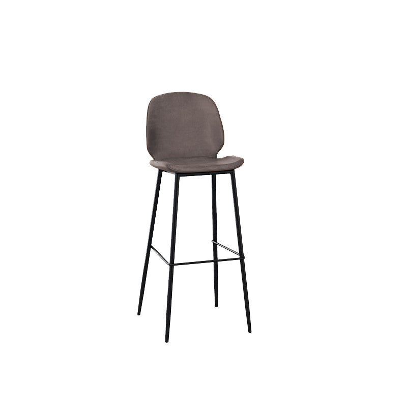 Contemporary Faux Leather Bar Stool Armless Backrest Bar Stool